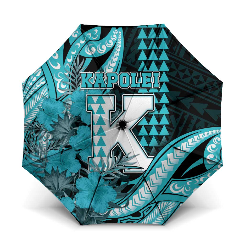 Hawaii Kapolei High School Umbrella Tribal Tattoo With Hibiscus Flowers