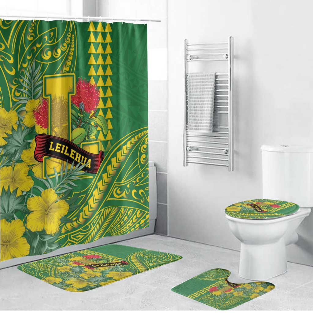 Hawaii Leilehua High School Bathroom Set Tribal Tattoo With Hibiscus Flowers