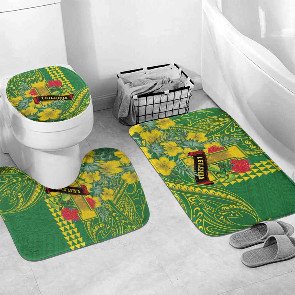 Hawaii Leilehua High School Bathroom Set Tribal Tattoo With Hibiscus Flowers