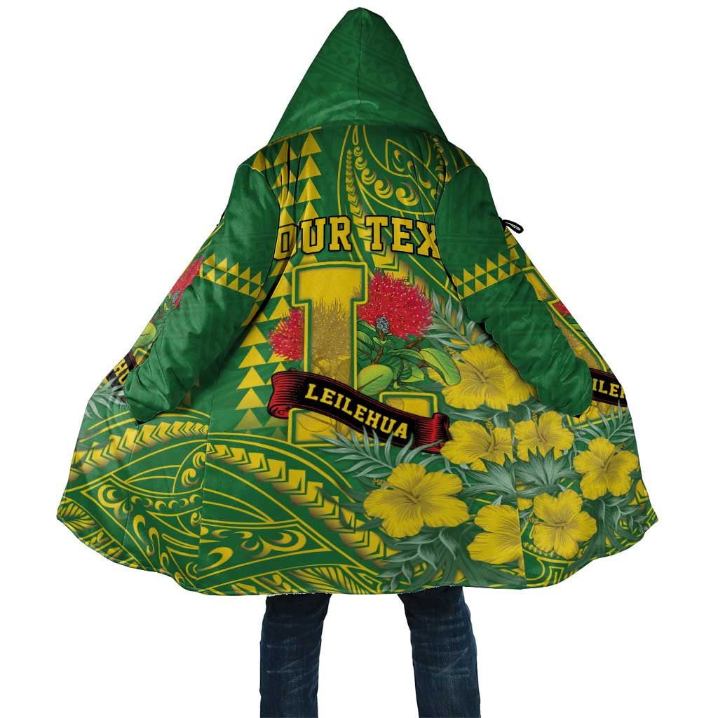 Personalised Hawaii Leilehua High School Cloak Tribal Tattoo With Hibiscus Flowers LT05 Unisex Green - Polynesian Pride