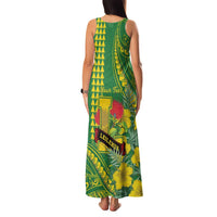Personalised Hawaii Leilehua High School Family Matching Tank Maxi Dress and Hawaiian Shirt Tribal Tattoo With Hibiscus Flowers
