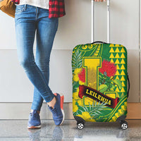 Hawaii Leilehua High School Luggage Cover Tribal Tattoo With Hibiscus Flowers