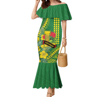 Personalised Hawaii Leilehua High School Mermaid Dress Tribal Tattoo With Hibiscus Flowers