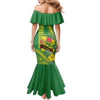 Personalised Hawaii Leilehua High School Mermaid Dress Tribal Tattoo With Hibiscus Flowers