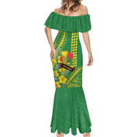 Personalised Hawaii Leilehua High School Mermaid Dress Tribal Tattoo With Hibiscus Flowers