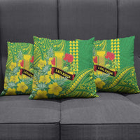 Hawaii Leilehua High School Pillow Cover Tribal Tattoo With Hibiscus Flowers