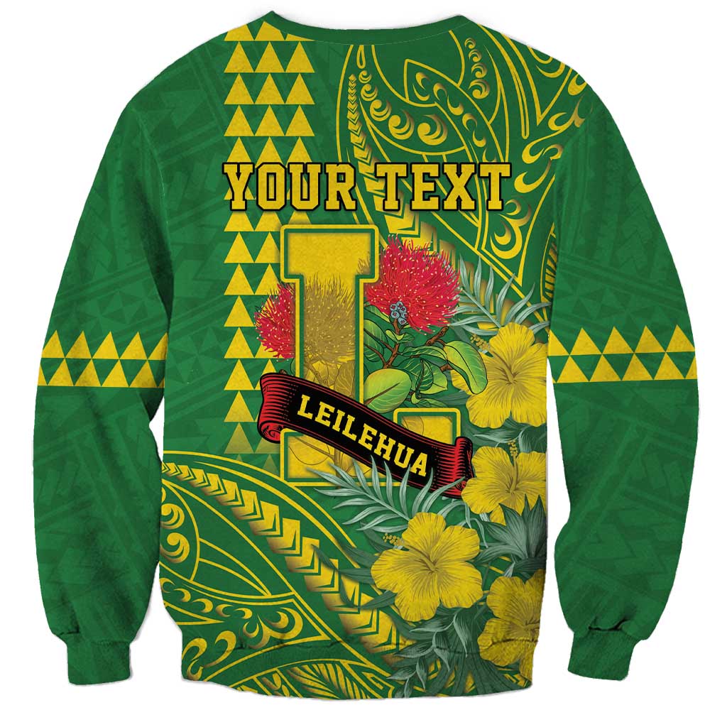 Personalised Hawaii Leilehua High School Sweatshirt Tribal Tattoo With Hibiscus Flowers LT05 - Polynesian Pride