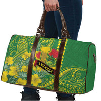 Hawaii Leilehua High School Travel Bag Tribal Tattoo With Hibiscus Flowers
