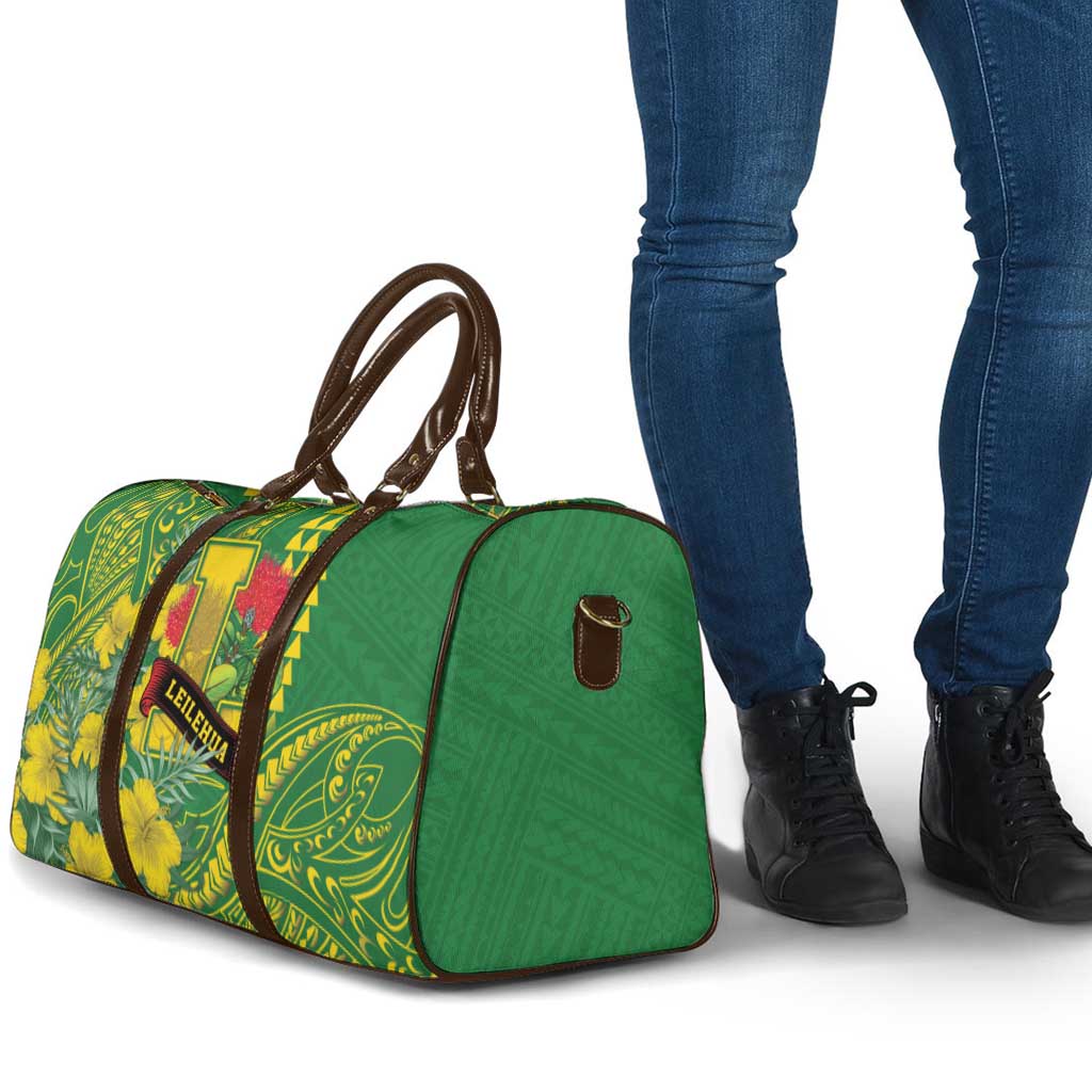 Hawaii Leilehua High School Travel Bag Tribal Tattoo With Hibiscus Flowers