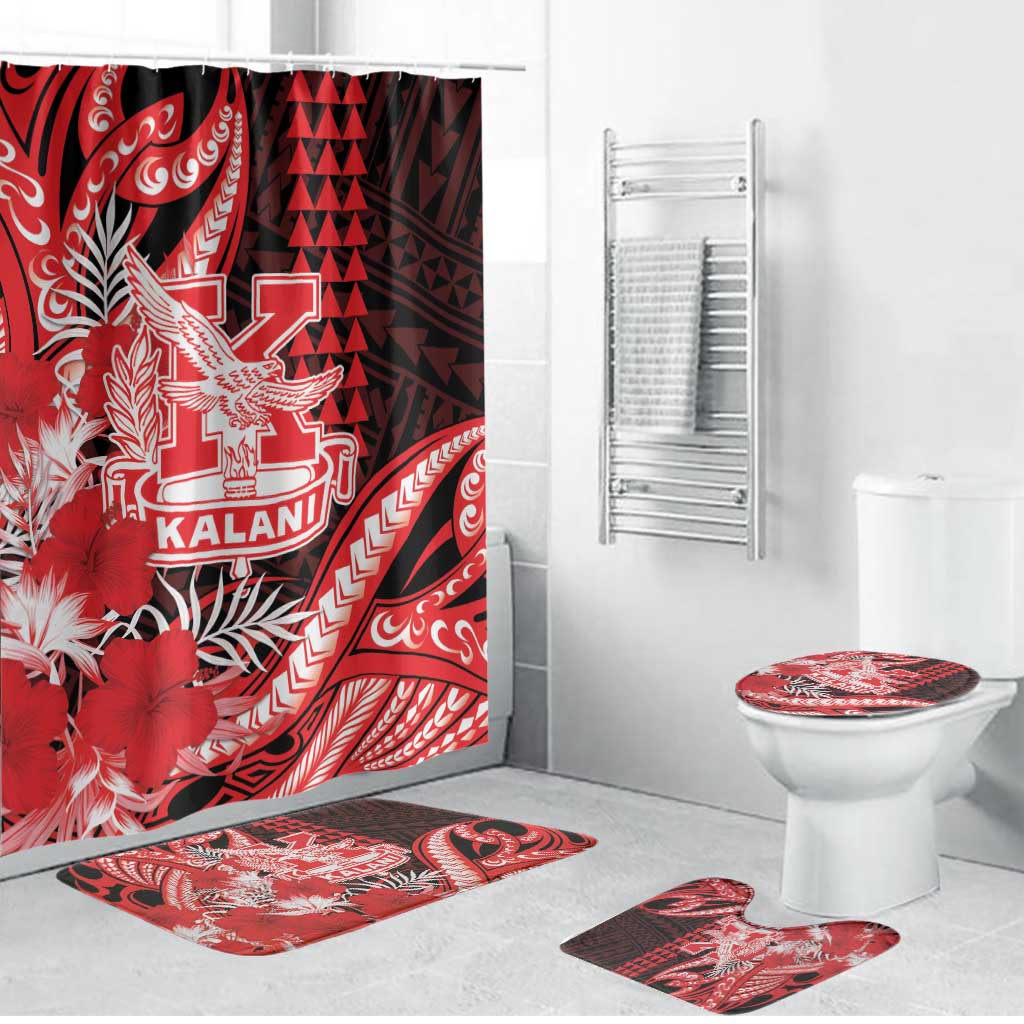 Hawaii Kalani High School Bathroom Set Tribal Tattoo With Hibiscus Flowers