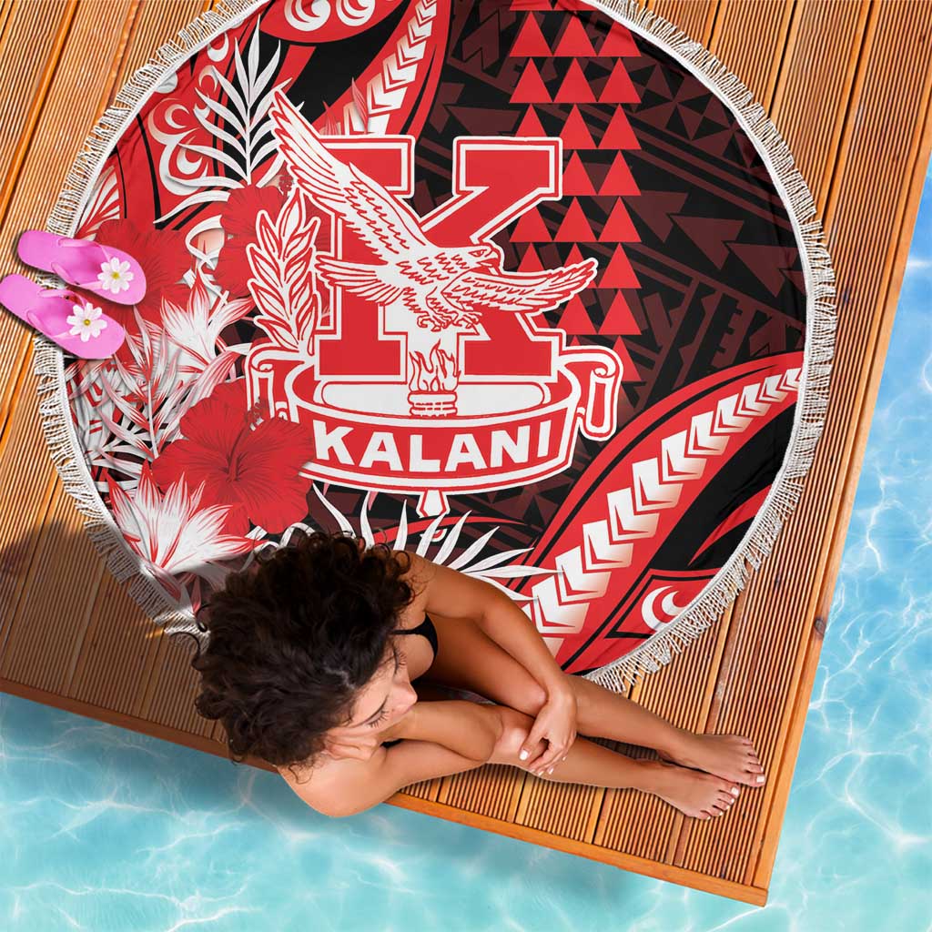 Hawaii Kalani High School Beach Blanket Tribal Tattoo With Hibiscus Flowers LT05 - Polynesian Pride