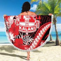 Hawaii Kalani High School Beach Blanket Tribal Tattoo With Hibiscus Flowers LT05 - Polynesian Pride