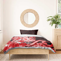 Hawaii Kalani High School Bedding Set Tribal Tattoo With Hibiscus Flowers LT05 - Polynesian Pride