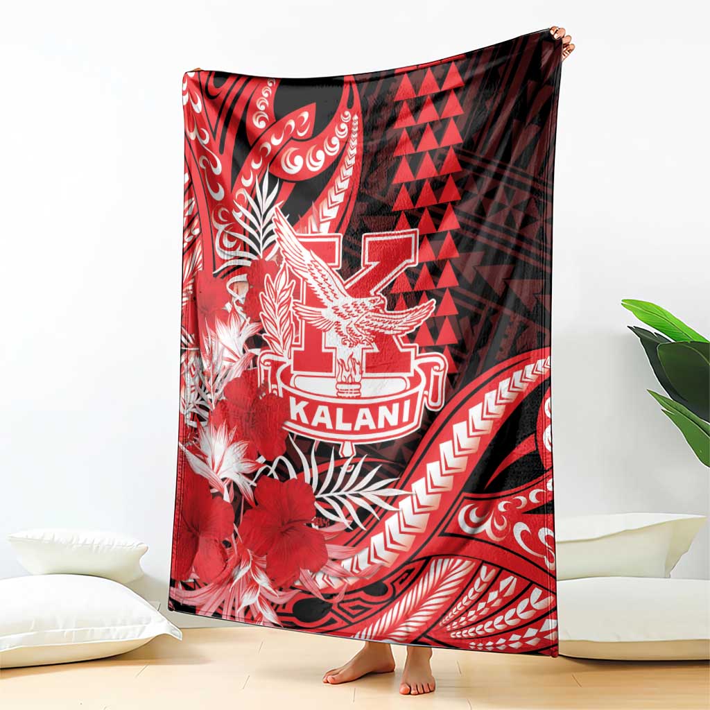 Hawaii Kalani High School Blanket Tribal Tattoo With Hibiscus Flowers