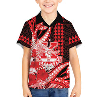 Personalised Hawaii Kalani High School Family Matching Mermaid Dress and Hawaiian Shirt Tribal Tattoo With Hibiscus Flowers