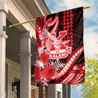 Hawaii Kalani High School Garden Flag Tribal Tattoo With Hibiscus Flowers LT05 House Flag Red - Polynesian Pride