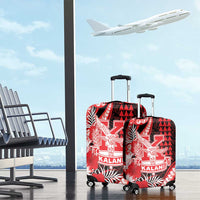 Hawaii Kalani High School Luggage Cover Tribal Tattoo With Hibiscus Flowers