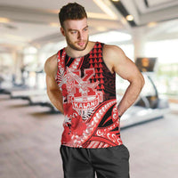 Personalised Hawaii Kalani High School Men Tank Top Tribal Tattoo With Hibiscus Flowers