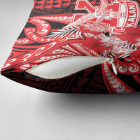 Hawaii Kalani High School Pillow Cover Tribal Tattoo With Hibiscus Flowers