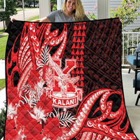 Hawaii Kalani High School Quilt Tribal Tattoo With Hibiscus Flowers