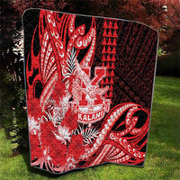 Hawaii Kalani High School Quilt Tribal Tattoo With Hibiscus Flowers