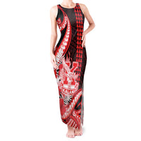 Personalised Hawaii Kalani High School Tank Maxi Dress Tribal Tattoo With Hibiscus Flowers