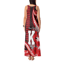 Personalised Hawaii Kalani High School Tank Maxi Dress Tribal Tattoo With Hibiscus Flowers