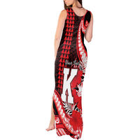 Personalised Hawaii Kalani High School Tank Maxi Dress Tribal Tattoo With Hibiscus Flowers