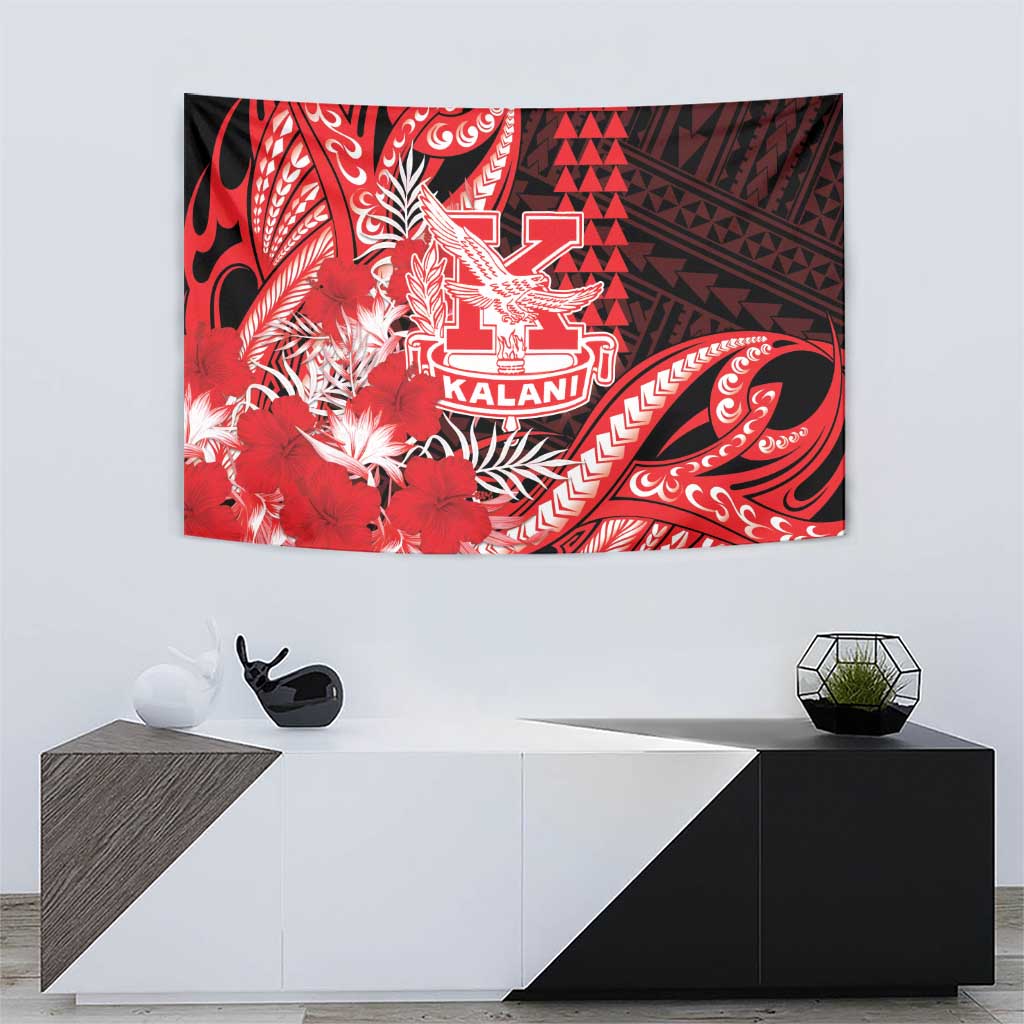 Hawaii Kalani High School Tapestry Tribal Tattoo With Hibiscus Flowers LT05 - Polynesian Pride