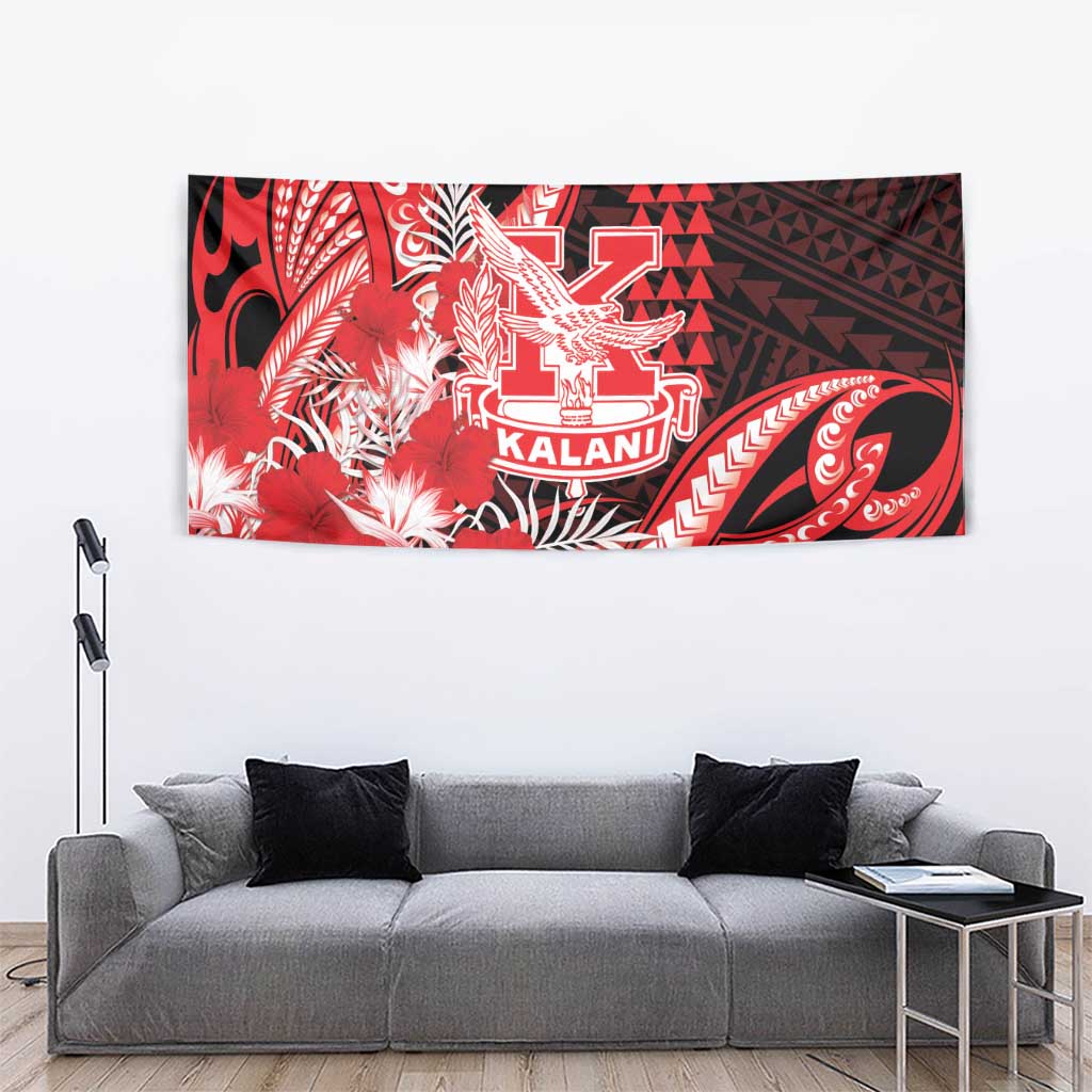 Hawaii Kalani High School Tapestry Tribal Tattoo With Hibiscus Flowers LT05 - Polynesian Pride