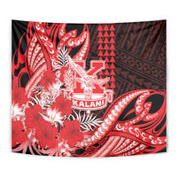 Hawaii Kalani High School Tapestry Tribal Tattoo With Hibiscus Flowers LT05 - Polynesian Pride