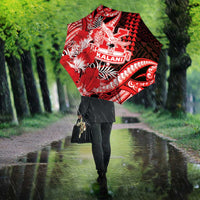 Hawaii Kalani High School Umbrella Tribal Tattoo With Hibiscus Flowers LT05 - Polynesian Pride