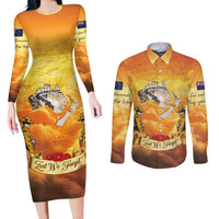 New Zealand And Australia ANZAC Day Couples Matching Long Sleeve Bodycon Dress and Long Sleeve Button Shirt Sinai Palestine Campaign Lest We Forget