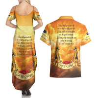 New Zealand And Australia ANZAC Day Couples Matching Summer Maxi Dress and Hawaiian Shirt Sinai Palestine Campaign Lest We Forget