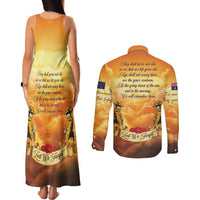 New Zealand And Australia ANZAC Day Couples Matching Tank Maxi Dress and Long Sleeve Button Shirt Sinai Palestine Campaign Lest We Forget