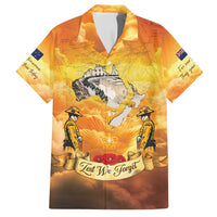 New Zealand And Australia ANZAC Day Family Matching Off Shoulder Short Dress and Hawaiian Shirt Sinai Palestine Campaign Lest We Forget LT05 Dad's Shirt - Short Sleeve Orange - Polynesian Pride