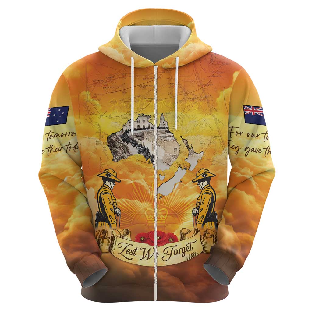 New Zealand And Australia ANZAC Day Hoodie Sinai Palestine Campaign Lest We Forget