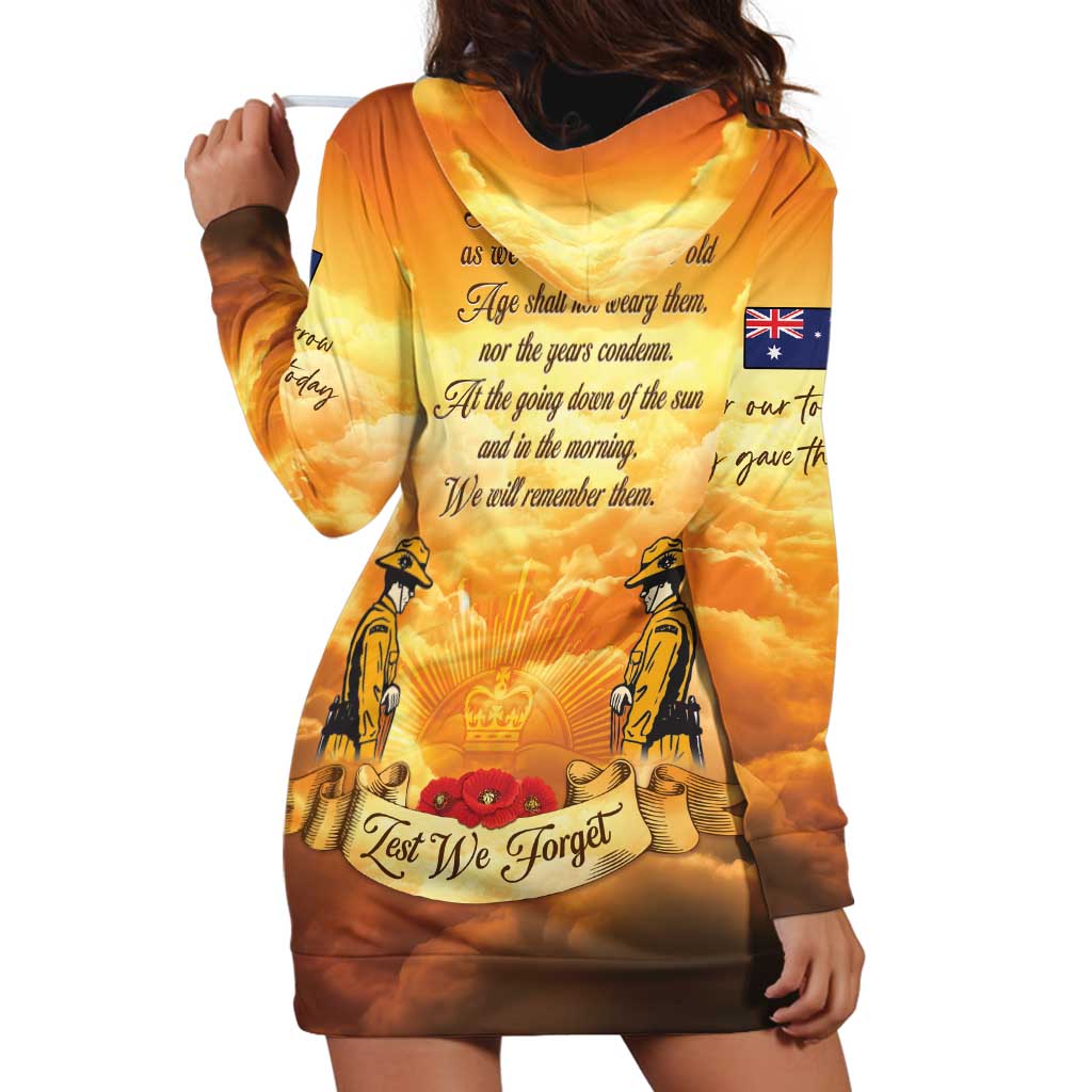 New Zealand And Australia ANZAC Day Hoodie Dress Sinai Palestine Campaign Lest We Forget