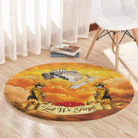 New Zealand And Australia ANZAC Day Round Carpet Sinai Palestine Campaign Lest We Forget