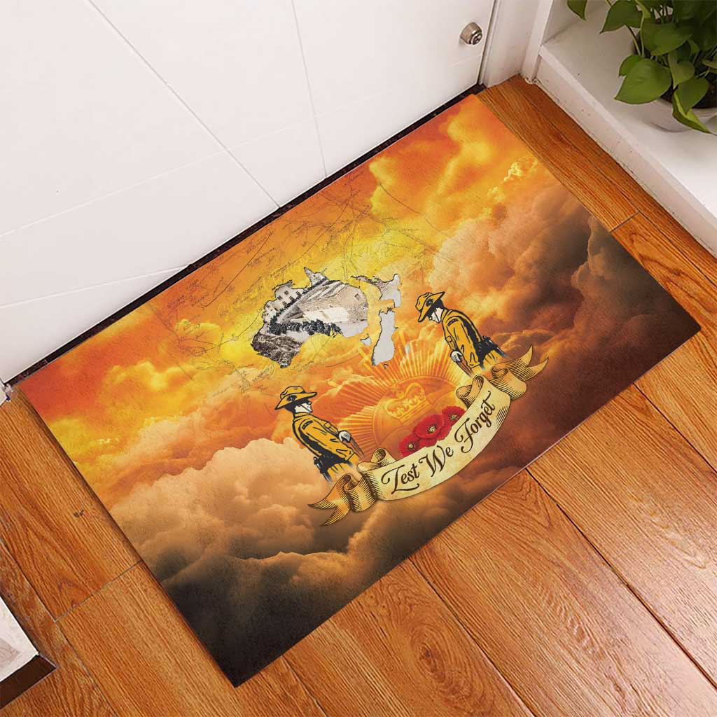 New Zealand And Australia ANZAC Day Rubber Doormat Sinai Palestine Campaign Lest We Forget