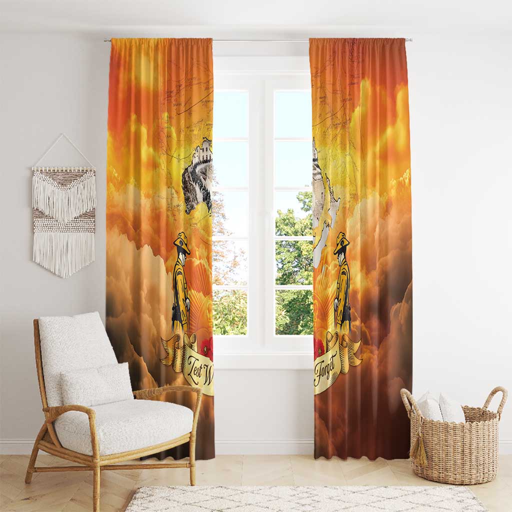 New Zealand And Australia ANZAC Day Window Curtain Sinai Palestine Campaign Lest We Forget