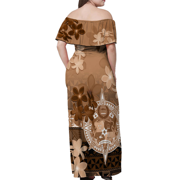 Custom Tonga Rugby Off Shoulder Maxi Dress Proud Tongan Ngatu Kupesi World Cup 2023 No2 LT9 main image 0
