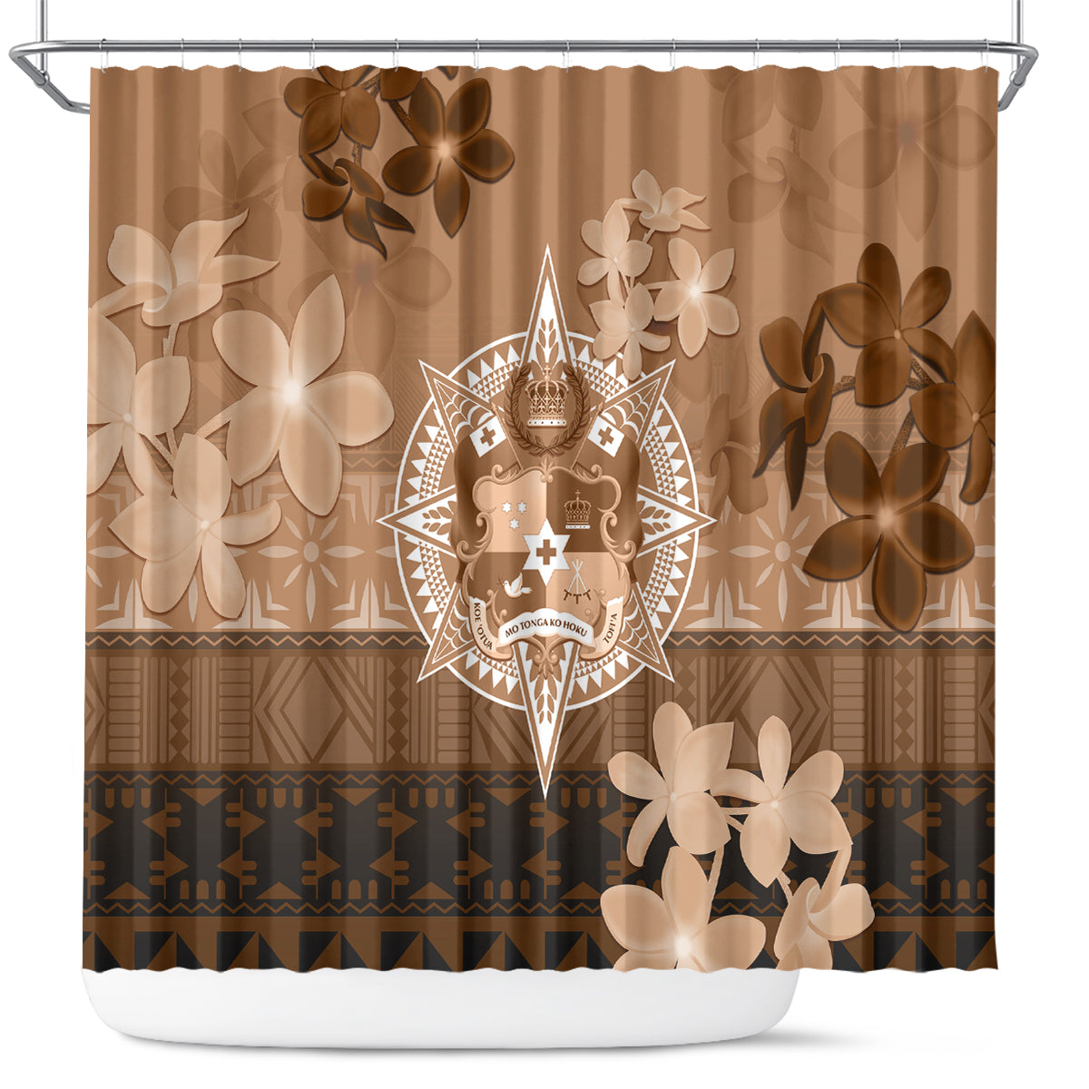 Tonga Emancipation Day Shower Curtain Tongan Kupesi Ngatu Pattern Vintage Style