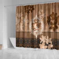 Tonga Emancipation Day Shower Curtain Tongan Kupesi Ngatu Pattern Vintage Style