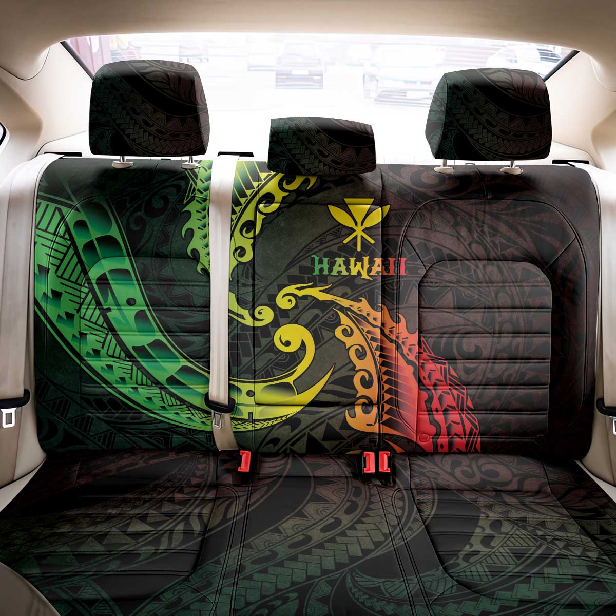 AAPI Heritage Month Back Car Seat Cover Kanaka Maoli Polynesian Tribal Wave LT05 - Polynesian Pride