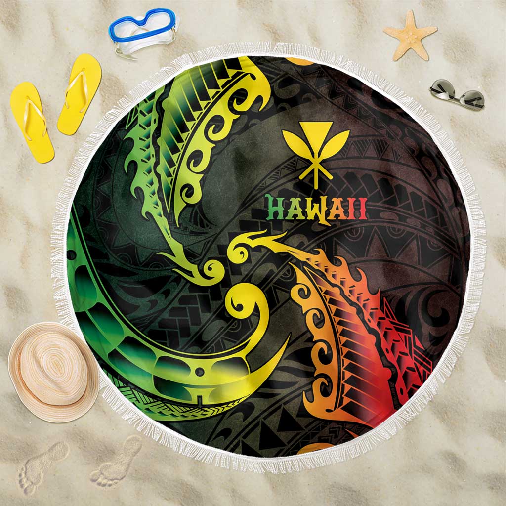 AAPI Heritage Month Beach Blanket Kanaka Maoli Polynesian Tribal Wave LT05 One Size 150cm Reggae - Polynesian Pride