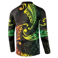 AAPI Heritage Month Button Sweatshirt Kanaka Maoli Polynesian Tribal Wave