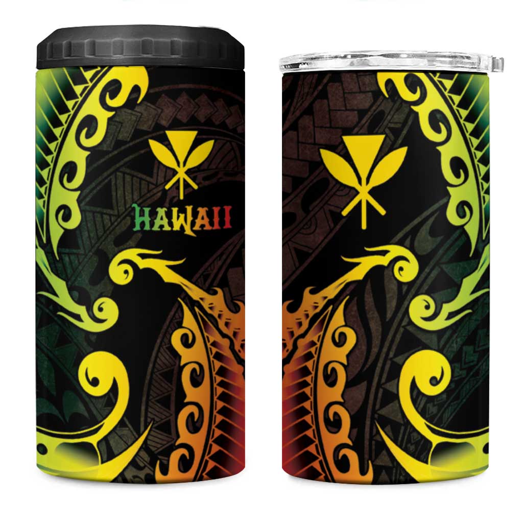 AAPI Heritage Month 4 in 1 Can Cooler Tumbler Kanaka Maoli Polynesian Tribal Wave LT05 One Size: 16 oz Reggae - Polynesian Pride