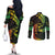 AAPI Heritage Month Couples Matching Off The Shoulder Long Sleeve Dress and Long Sleeve Button Shirt Kanaka Maoli Polynesian Tribal Wave