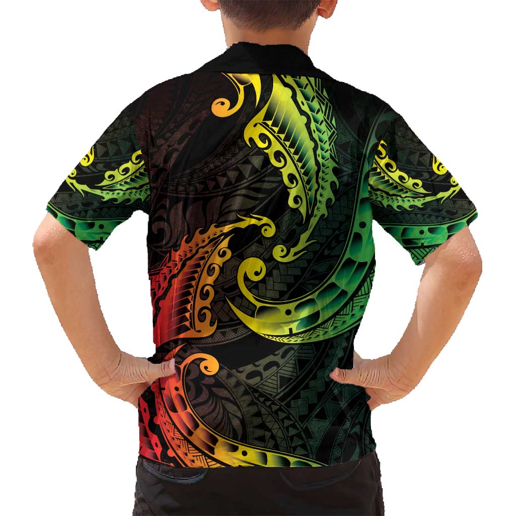 AAPI Heritage Month Family Matching Summer Maxi Dress and Hawaiian Shirt Kanaka Maoli Polynesian Tribal Wave LT05 - Polynesian Pride